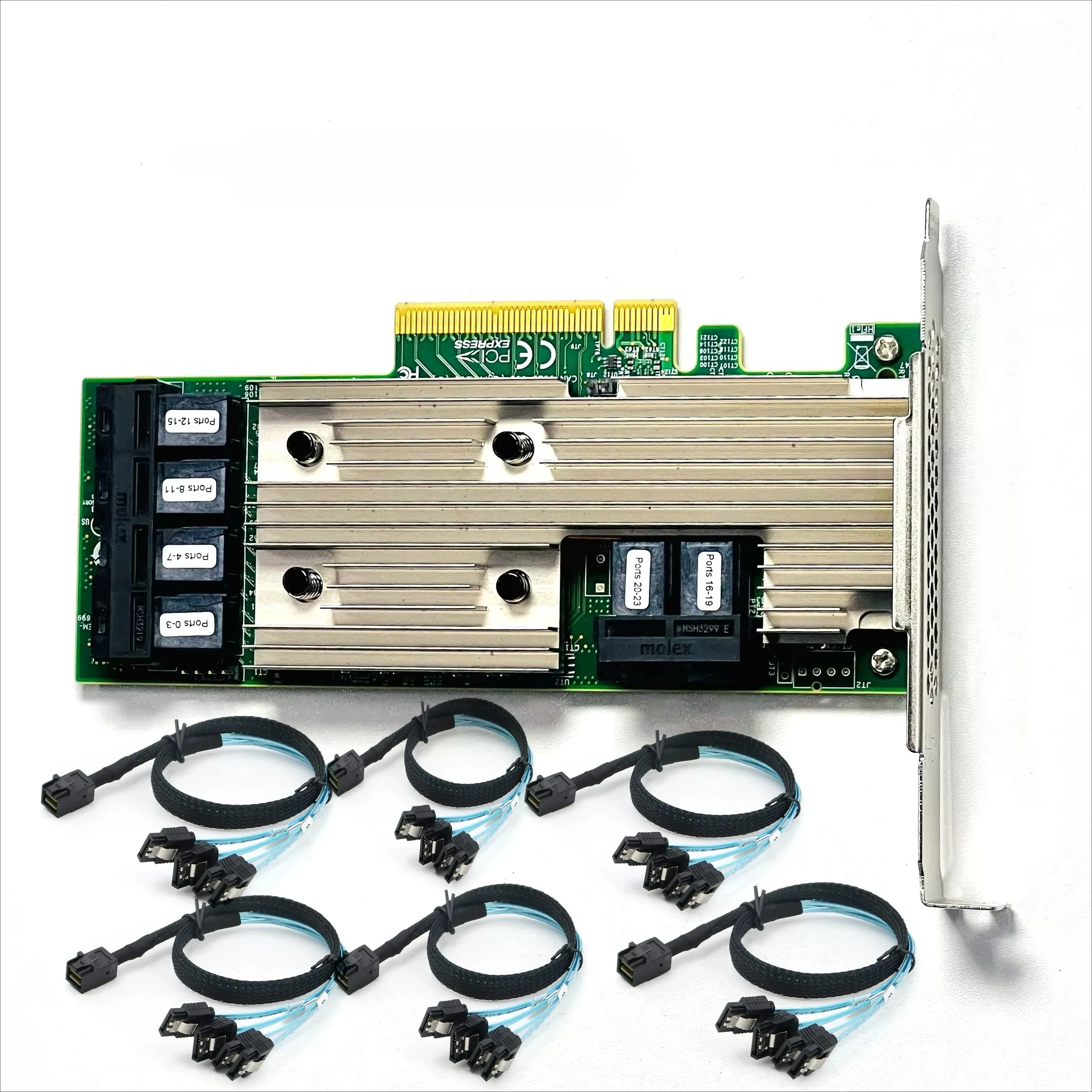 

LSI SAS 9305-24i SAS3224 IT-Mode HBA JBOD PCI-E 3.0 SATA / SAS 6-Port SAS3 12Gb/s 6*SFF-8643 SATA Cable