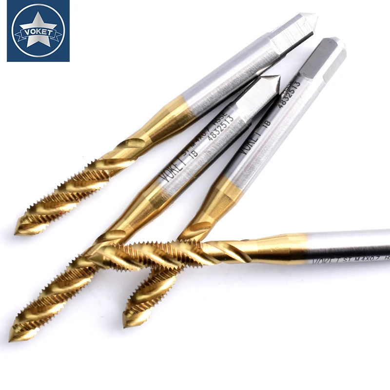 

VOKET HSSE-M35 JIS Standard Long Shank 100MM150MM Spiral Fluted Tap STI ST M2 M3M4 M5M6 Machine Screw Thread Taps