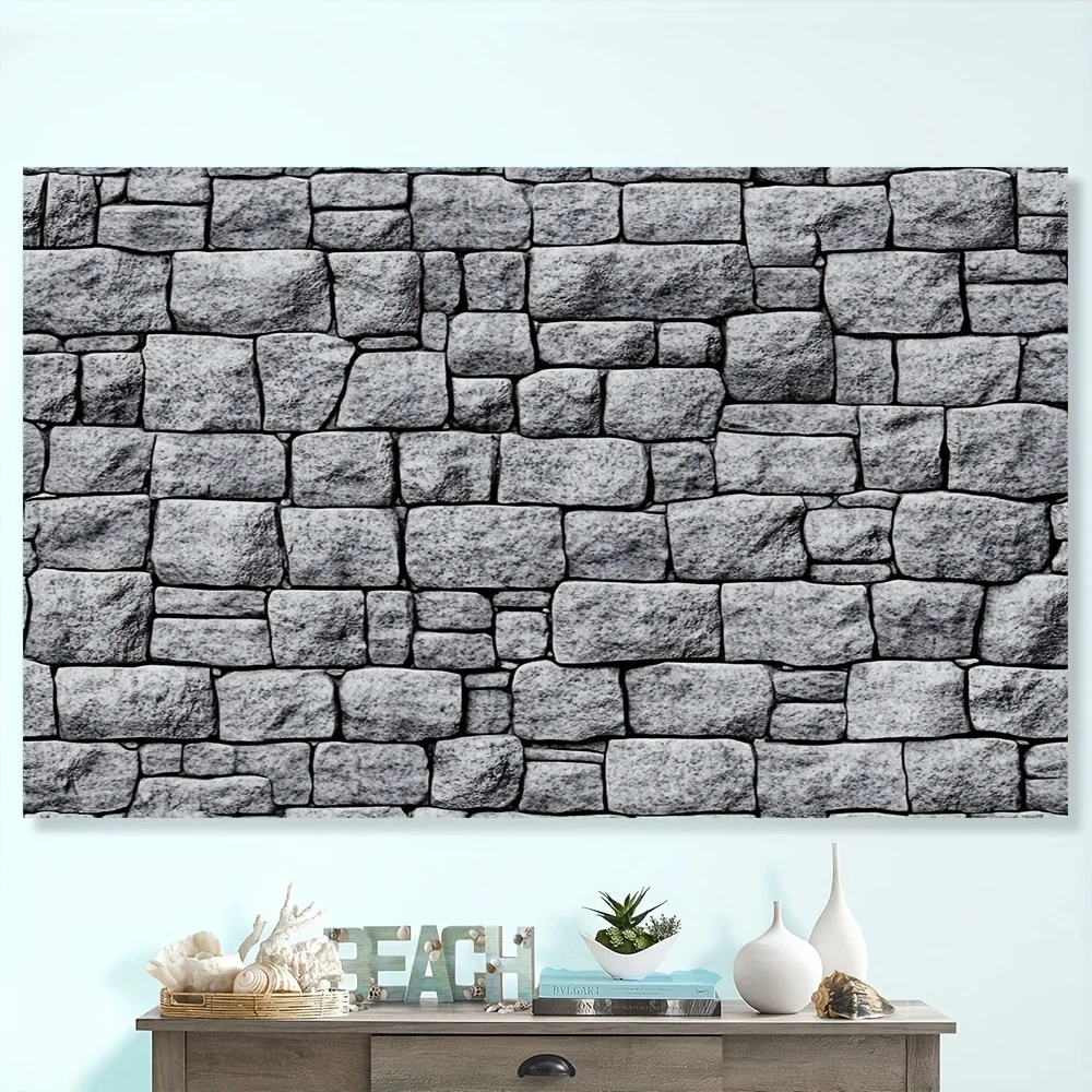 1-teiliger mittelalterlicher Wandhintergrund aus Stein – realistisches Ziegeldesign, perfekt für Geburtstagsparty-Dekorationen und Innenräume – Detail 6