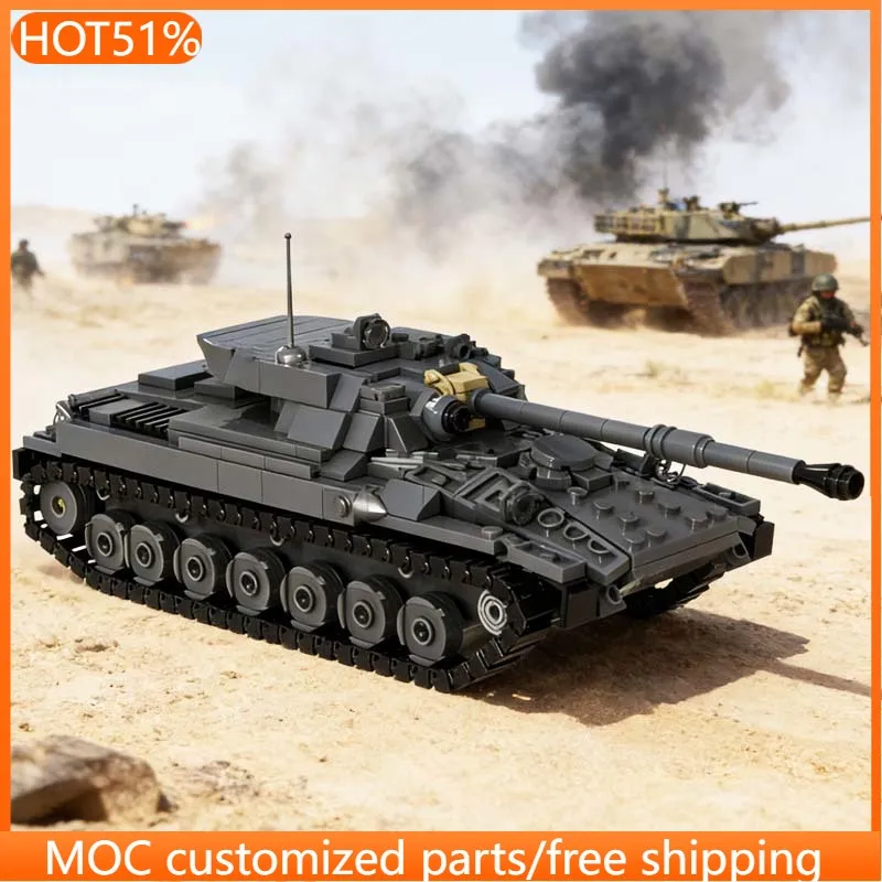 742 pièces Modèle de char militaire Object 906 MOC, Blocs de construction modulaires personnalisables, Technologie de briques populaires, Cadeau de festival DIY pour garçons
