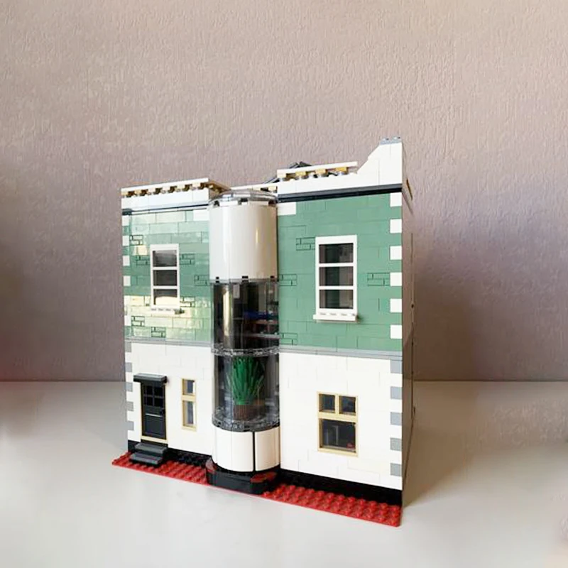 MOC-77002 City Street View Building Modularization Town Hall Building Block Assembly Model Brick Toy Children's Christmas Gifts