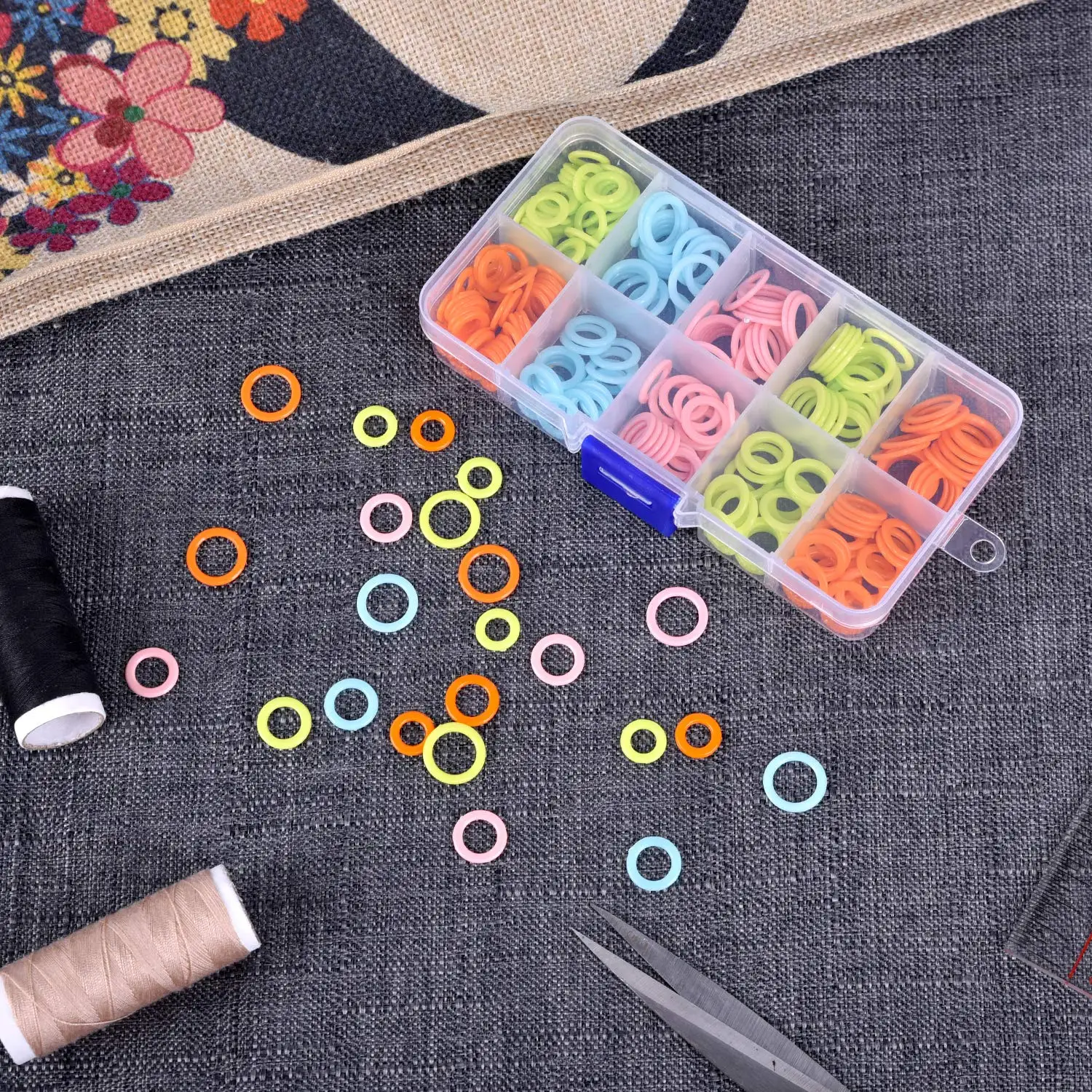 240Pcs Bunte Stricken Stich Marker Ringe Stricken Häkeln Locking Ringe Häkeln Locking Stricken Stich Zähler Nähen Werkzeug – Detail 3