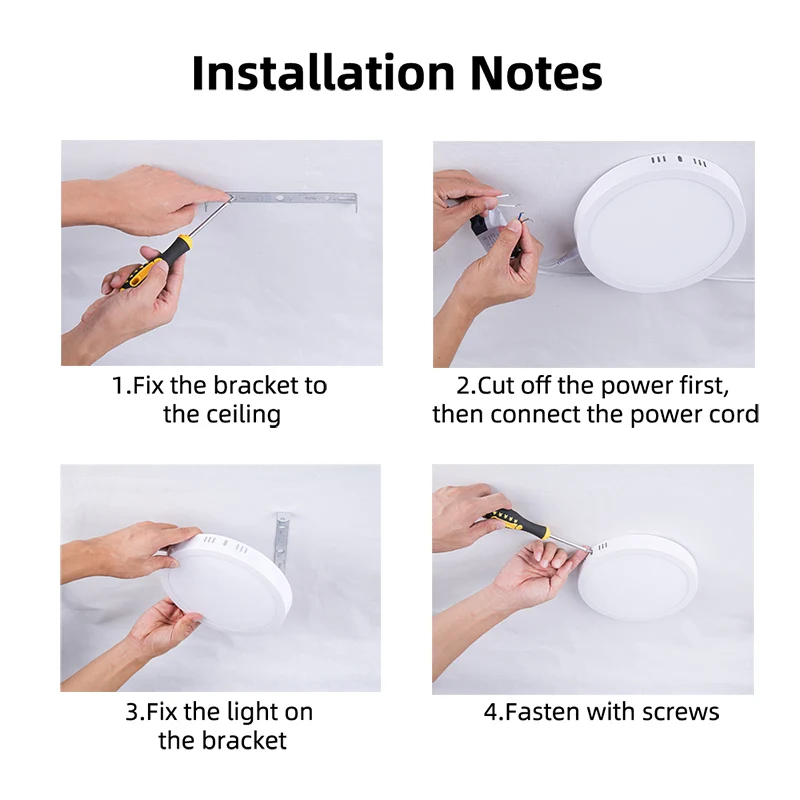 LED-Deckenleuchte, 110–265 V, ultradünnes Panel, LED-Licht für Wohnzimmer, Schlafzimmer, Innenbeleuchtung, 20 W, 30 W, quadratische runde Deckenleuchten – Detail 19