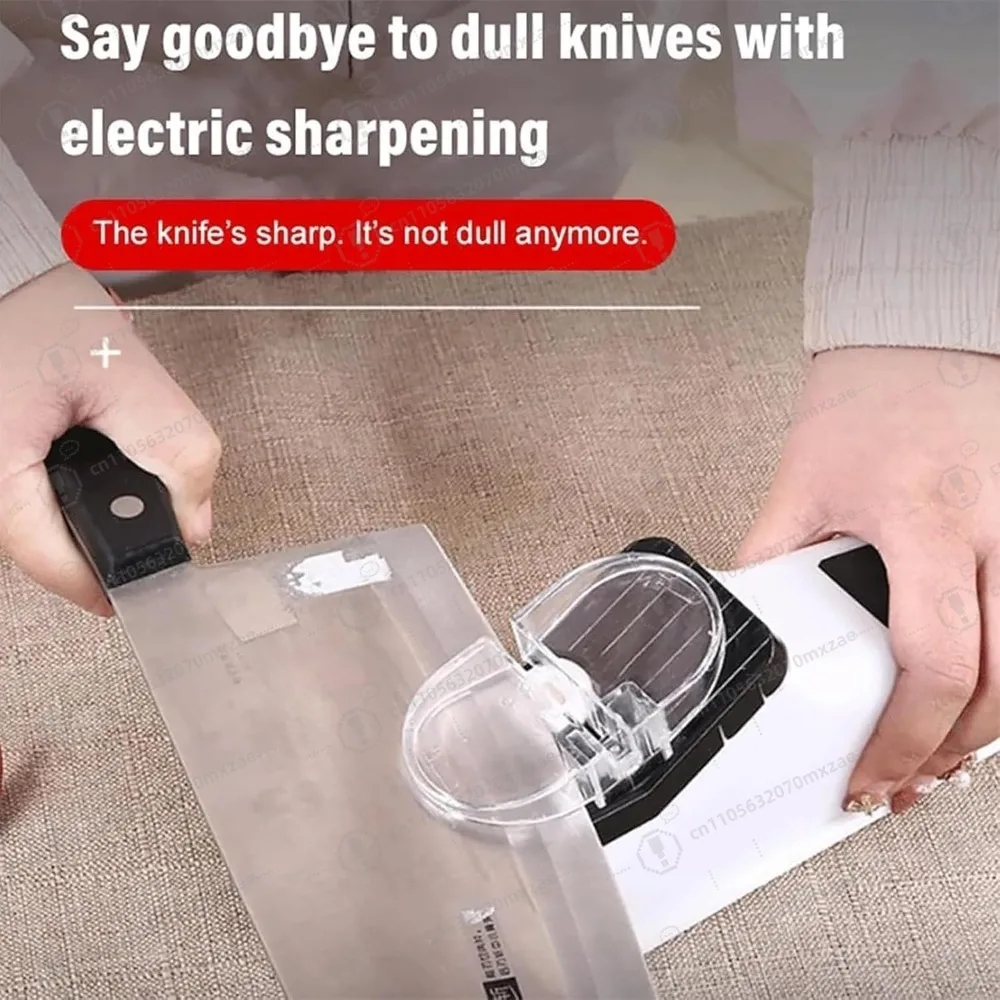 Electric Knife Sharpener Double Sided Quick Sharpening Polishing USB Powered Stable Non-slip BaseWith Replacement Grinding Tools