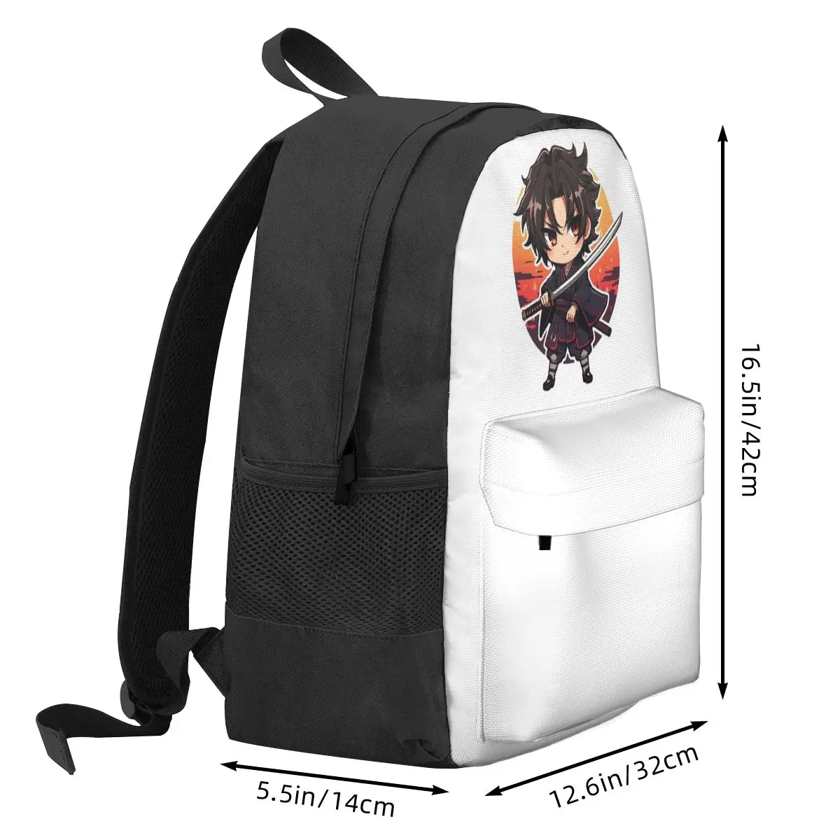 Cool Anime Samurai Boy Holding Katana Sword Backpack Student BookBag Kids School Bag Computer Shoulder Bags for Men Women