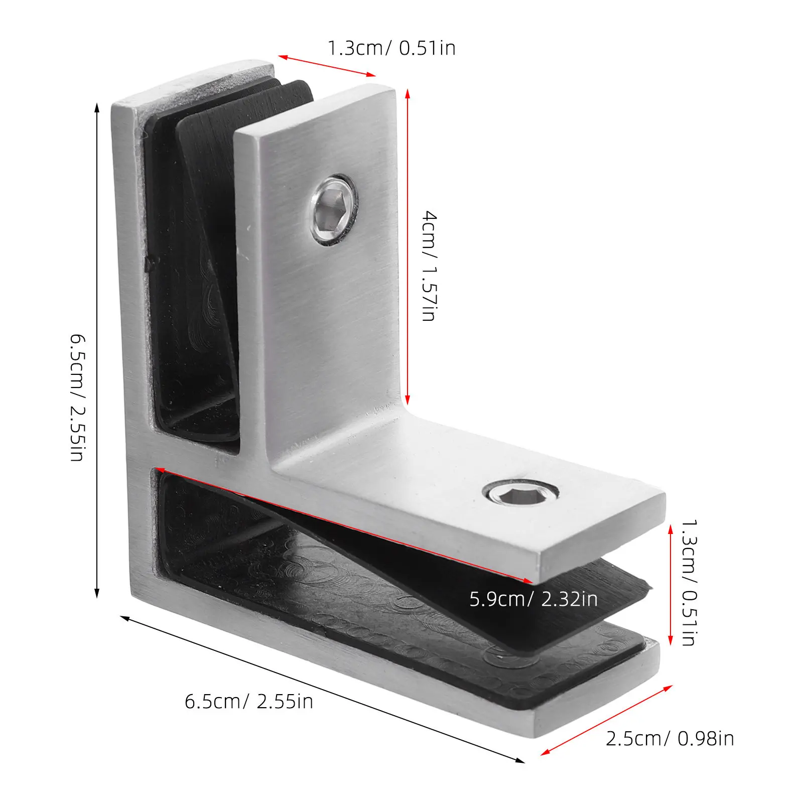 Stainless Steel Glass Railing Clamp 90 Degree Connector for 10-13Mm Tempered Glass Corner Balustrade Balcony Deck