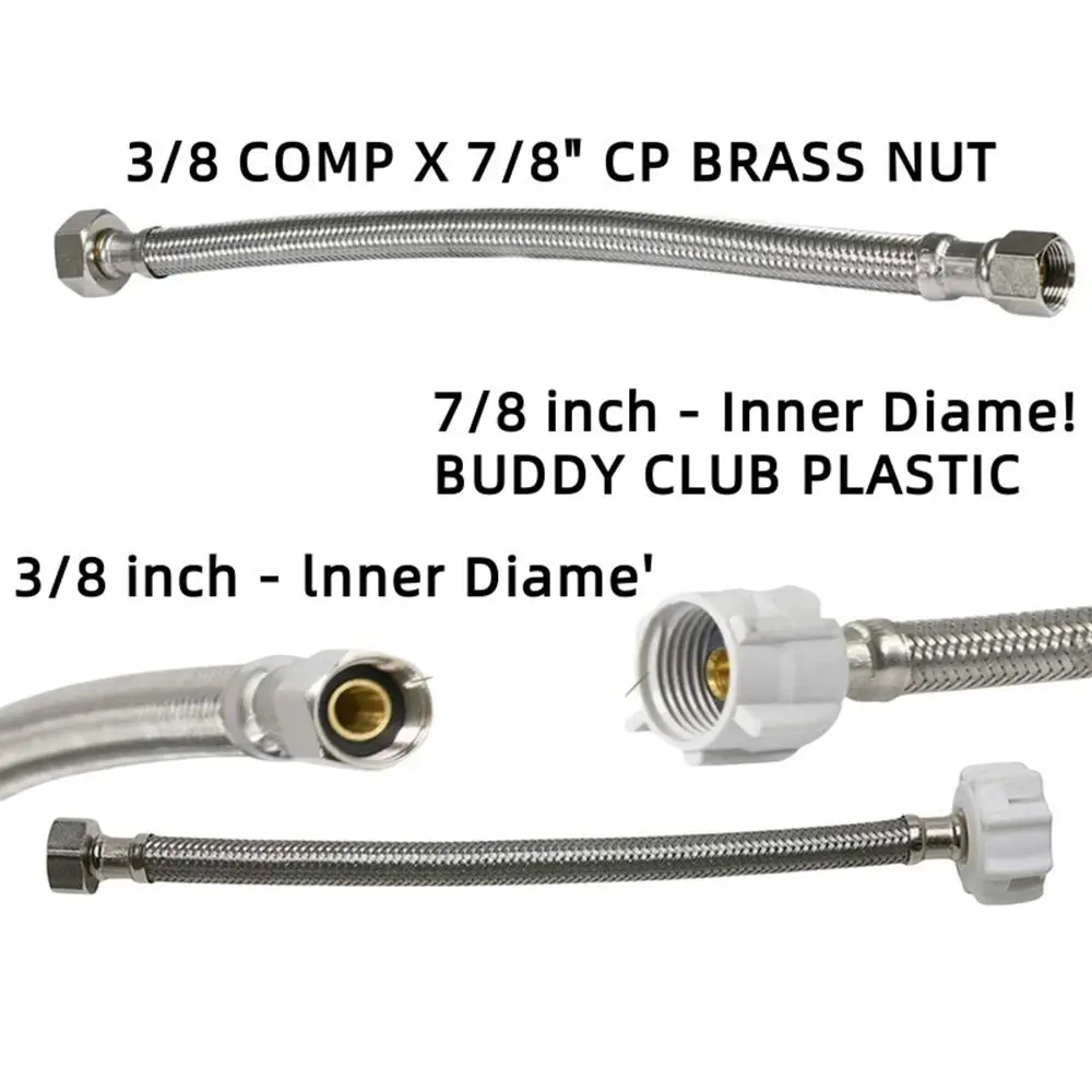 20-200CM Length Flexible Shower Hose Internal Threaded External Threaded Extension Sprayer Pipe Adjustable Length
