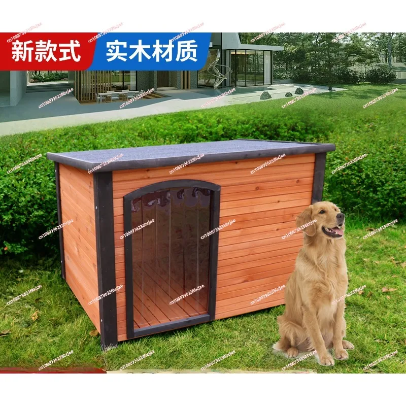 Outdoor dog house Warm in winter Large dog house All seasons Wooden kennel Outdoor rainproof pet nest