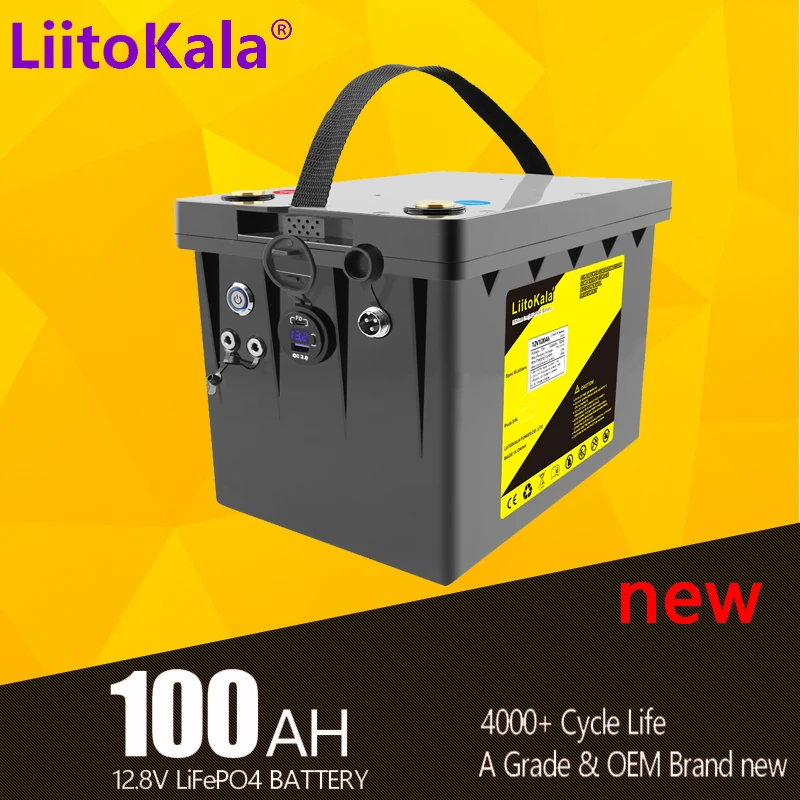 

NewLiitoKala 12V 100ah 120ah Lifepo4 Battery Pack Power Bank 12V RV Outdoor Charging Battery/5V/12V Output