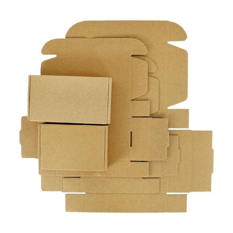 5pcs Brown Kraft Paperboard Small Gift Packaging Box Case for Christmas Birthday Wedding Party Favors Cardboard Boxes Multi Size