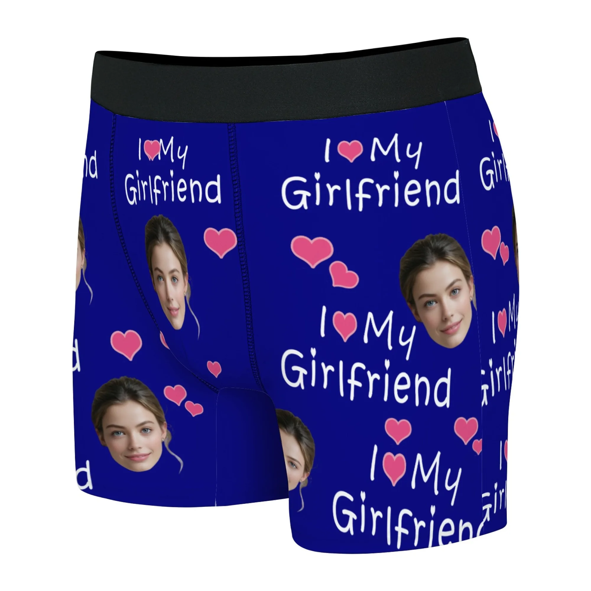 New Style Men Underwear Custom Avatar Men Boxer Fashion Personalized Printing I love my girlfriend Soft Breathable Men Underpant
