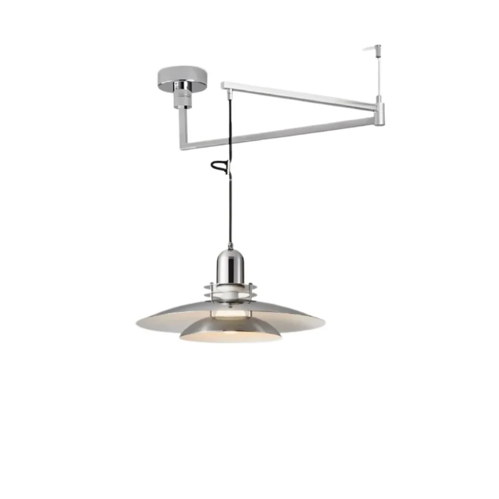 Nowoczesna chromowana metalowa lampa wisząca do restauracji, kuchni, salonu, sypialni, żyrandol z regulowaną długością przewodu. — Zdjęcie 2 z 2