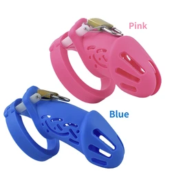 New Silicone Hollow Penis Mamba Chastity Cage Device Men's Sex Toys Flexible Bondage Cock Ring with Alternative Bondage Sex Toys