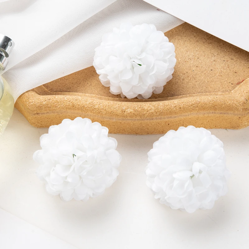 50 Stück künstliche Hortensien für Hochzeit, Garten, Heimdekoration, Weihnachtsfeier, DIY-Süßigkeitsschachtel, Sammelalbum, rosa Kugel, Chrysantheme – Detail 8