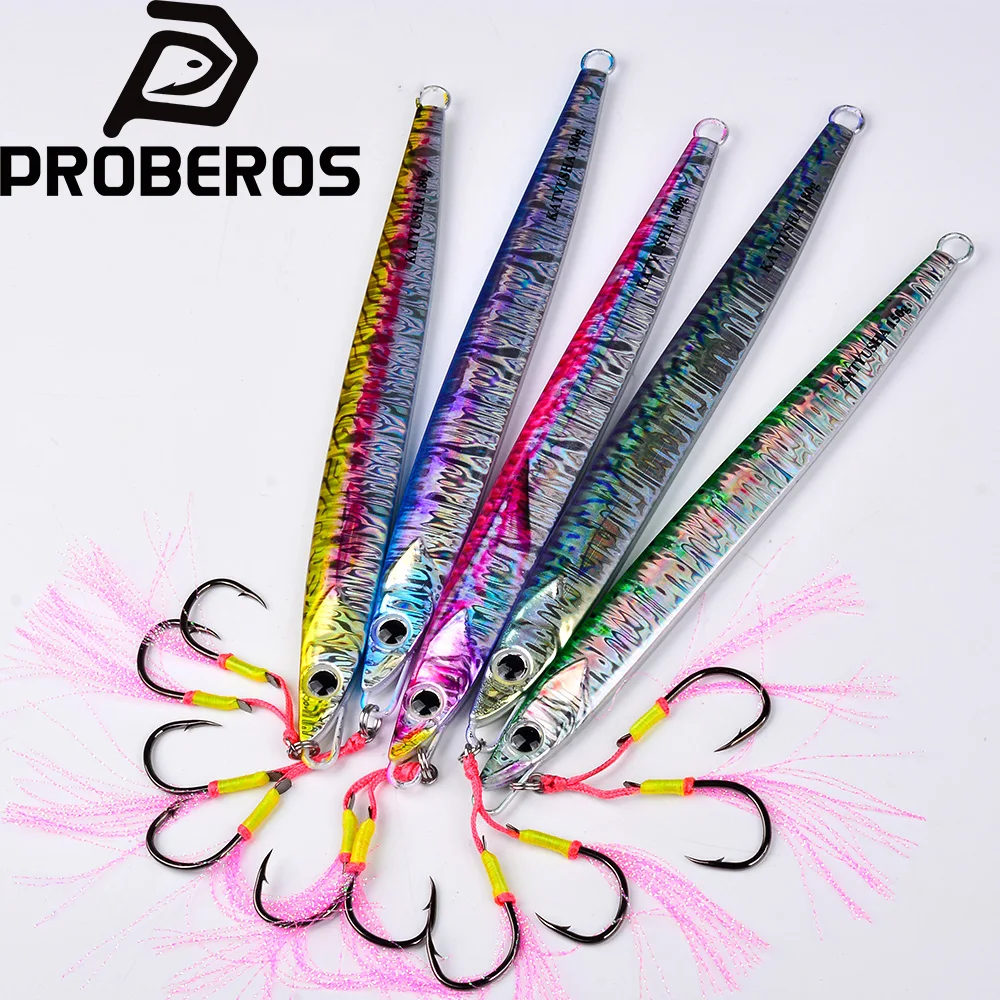 Proberos 60-180g Metal Iron Plate Glitter Bait 3D Biomimetic Fish Eye Fast Sinking Hard Bait 1PC Artificial Bass Fishing Lures