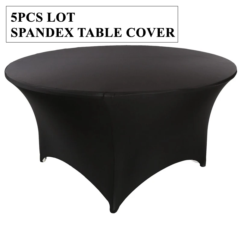 5pcs Lot Round Spandex Table Cover Banquet Tablecloth For Wedding Event Party Decoration