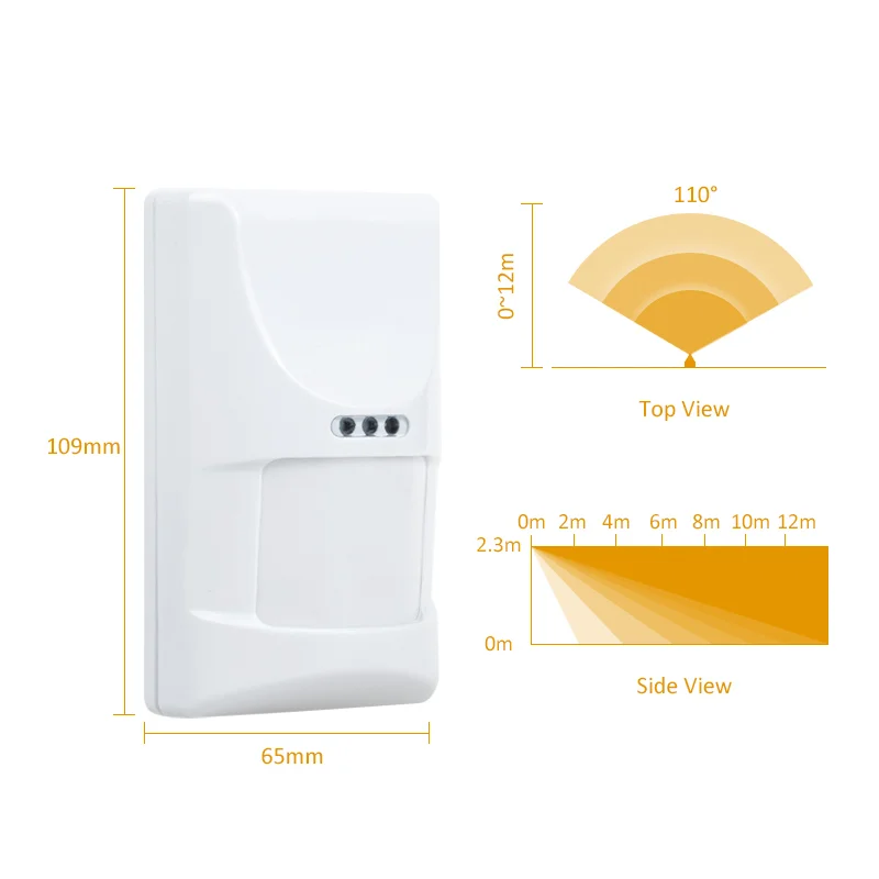 PIR High Quality Indoor Wired Detector for Intrusion Alarm System Pet Friendly Passive Infrared Sensor Smart Life Products