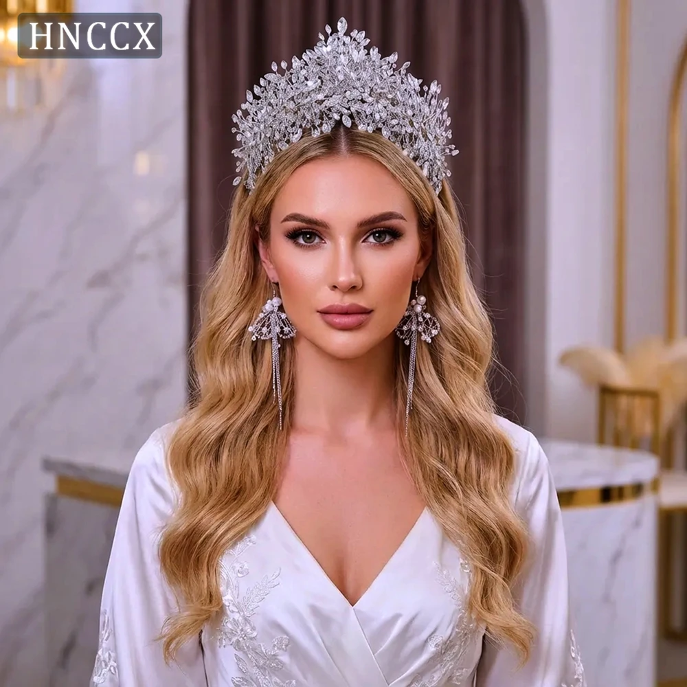 YouLaPan Luxurious Rhinestone Crown Headband Handmade Suitable High-End Brides Weddings Ladies Banquets Hair Accessories HP372