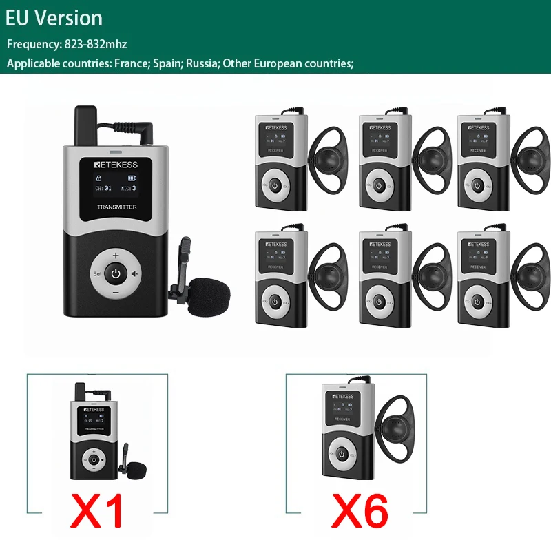 Retekess T130U Accessoires Draadloos Radiogids Systeem Draadloze Audio Zender, Ontvanger, Microfoon Voor Toerisme, Conferenties