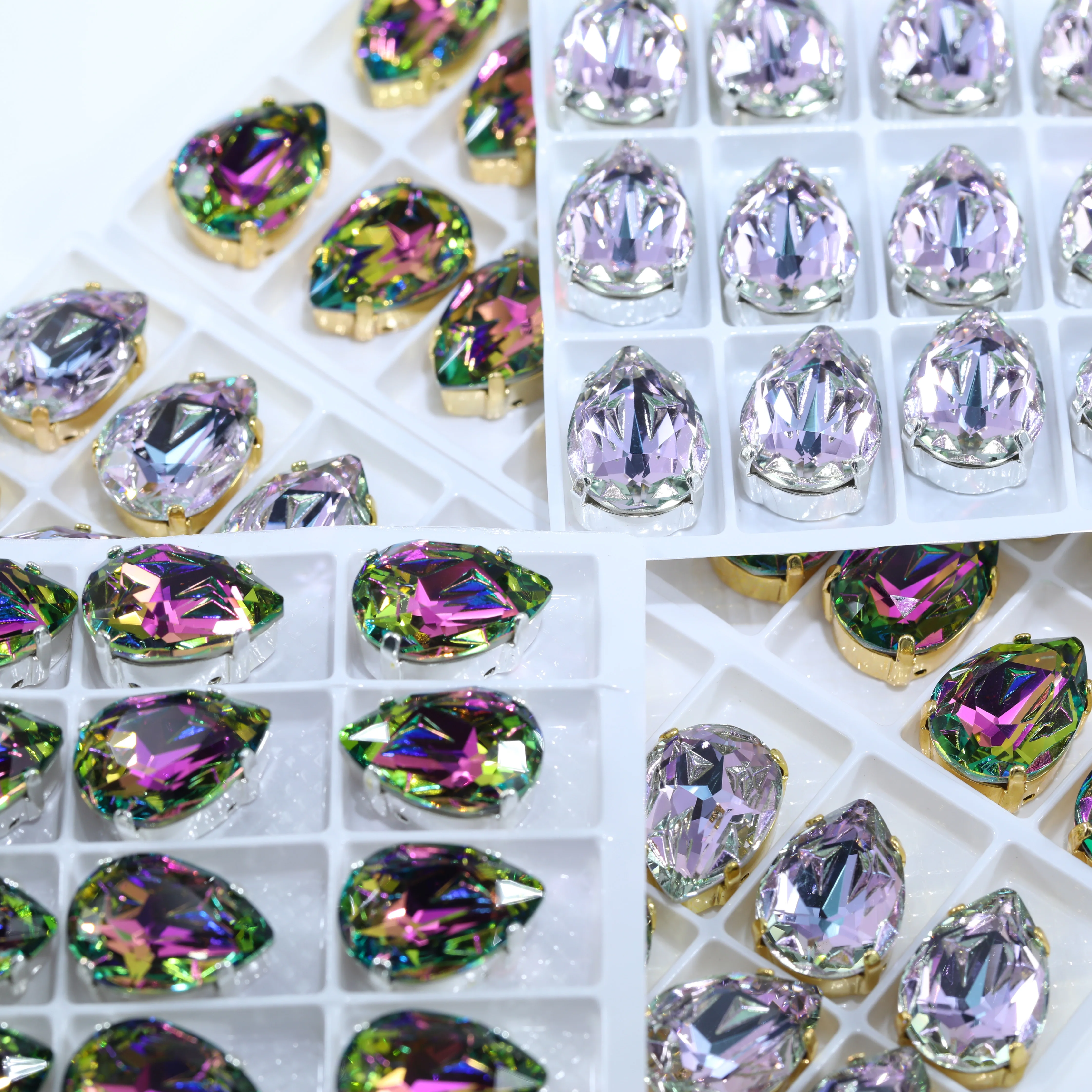 Meteorite-Serie Birnenförmige Aufnähbare Krallensteine Mehrfarbige Fancy-Strasssteine DIY Hochzeitskleid Kleidungsstück Dekorative Steine GRST – Detail 4