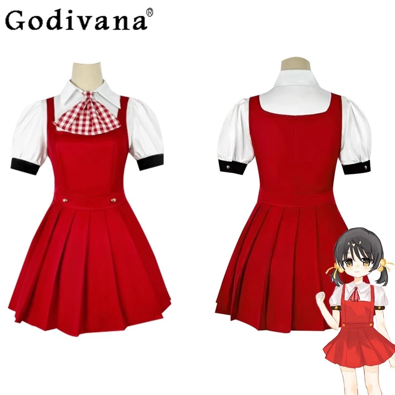 

Cosplay Game Anime Outfit Full Set for Women Halloween Red Strap Singer Dress Female Carnival Party Costumes Dress