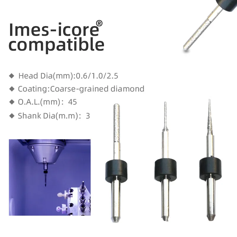 

Imes Icores 150ipro 250i pro T23 T22 T21 Bur Diamond Coating Cutter Milling Tools for Lithium Disilicate Ceramic Drill