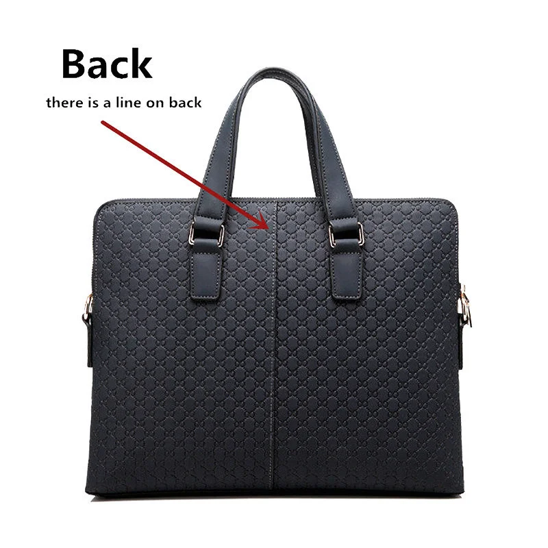 Genuine Leather Men Handbag Business Briefcase Cross Section Shoulder Diagonal Blue Black Leather Male 14\