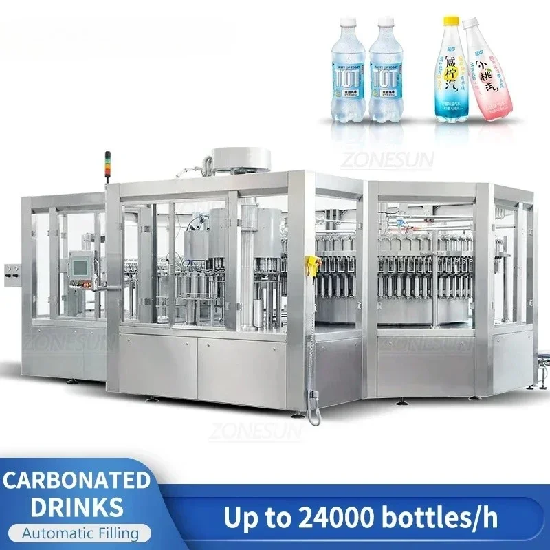 ZONESUN ZS-AFMC 24000 BPH Full Automatic PET Bottle Carbonated Water Filling Machine Drinks Manufacture Mass Production Line