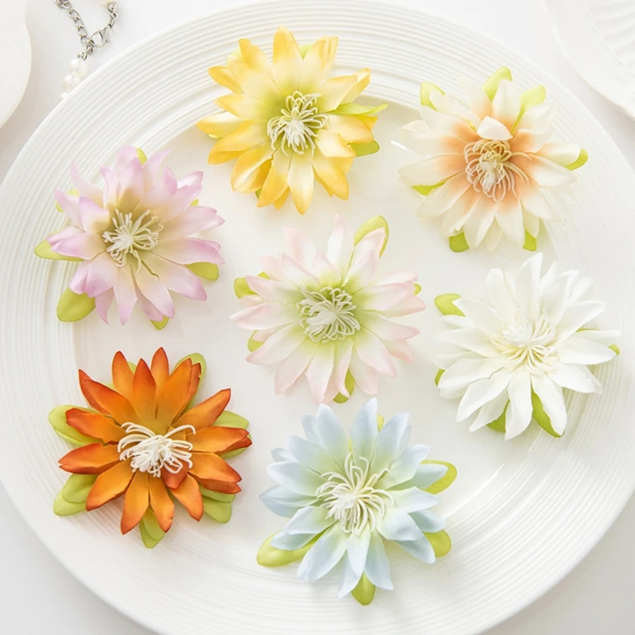 

50/100PCS Artificial Flowers Silk Small Lotus Home Room Table Decora Wreaths Wedding Bridal Ornaments Headwear Diy Gift Box Prop