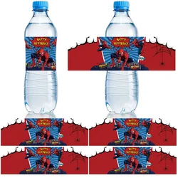 Spiderman Water Bottle Label Stickers, Decoração para festas de aniversário, Baby Shower Party Supplies, Hot Avenger Superhero Sticker, Gift Toy