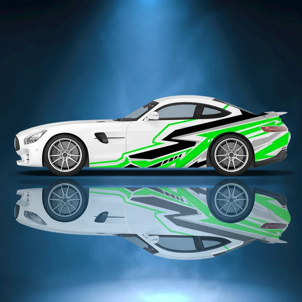 Cool Racing Geometric Line Pattern Car Side Sticker Vinyl Self-adhesive Paper Motorsport Paint Decal Suitable for Car Truck Suv