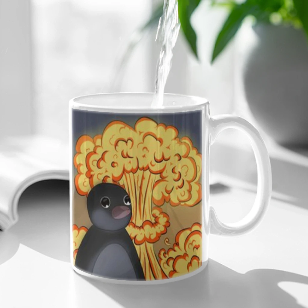 Cartoon P-Pingu Coffee Mug 11oz Fun Ceramic Coffee Tea Cocoa Cup Handle Tea Drink Cup