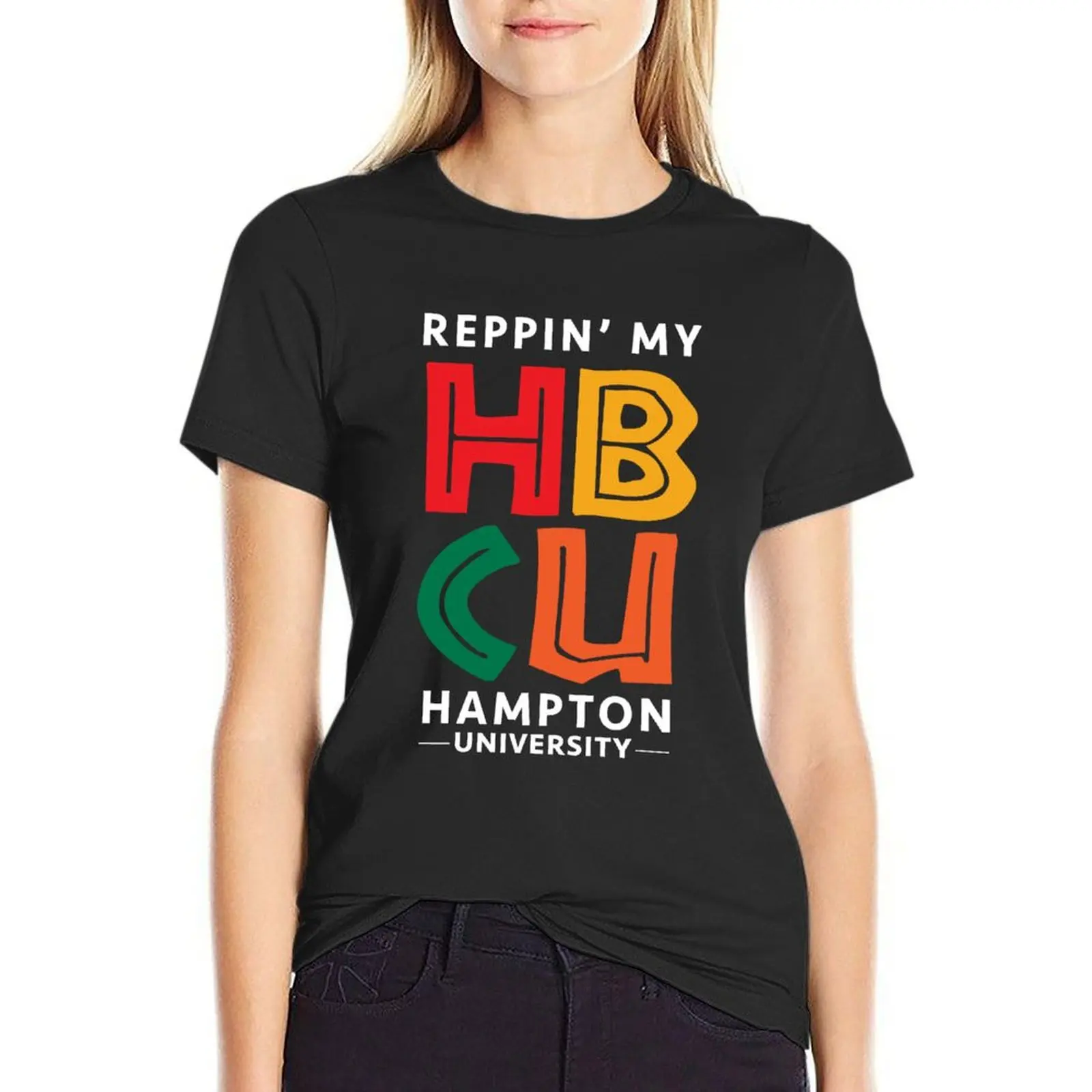 

Hampton University T-Shirt anime clothes graphics western t shirts for Women