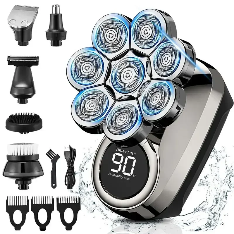 DIHOOM 6-in-1 8-head Electric Shaver, Multifunctional Shaving Head, Long Battery Life, 360-degree All-round Beauty and Cleaning