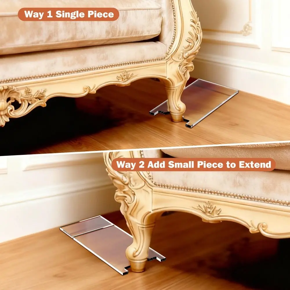 Easy Outlet Access Transparent Couch Stopper Adjustable Universal Wall Spacer Non-Slip Acrylic Wall Protector Couch