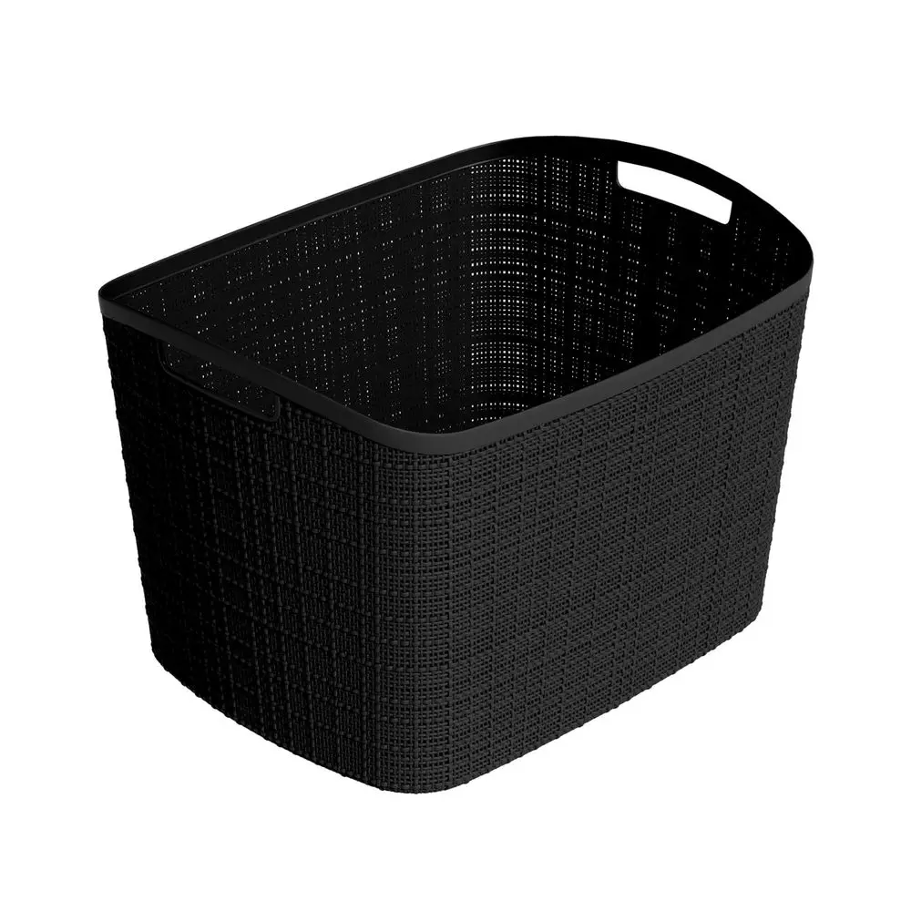 

Set of 2 XL 30.5L Jute Decorative Plastic Organization and Storage Baskets Perfect Bins for Home Office, Closet Shelves, Kitche