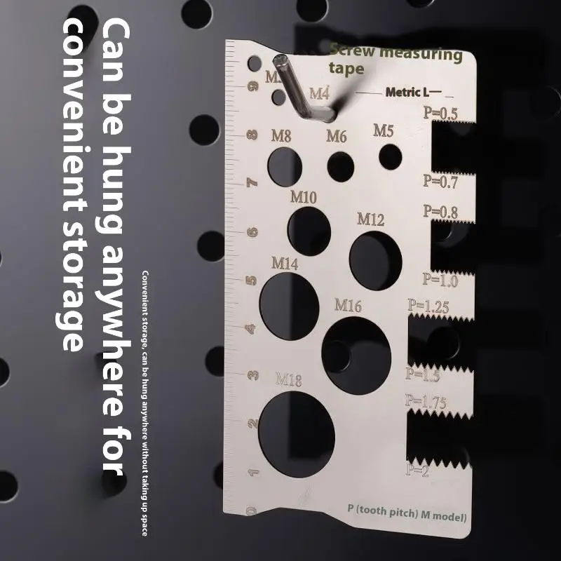 Screw Thread Pitch Gauge Ruler Measuring Tool Bolt Nut Metric Machining Threads Screw Cutting Gauge Angle Model Measuring