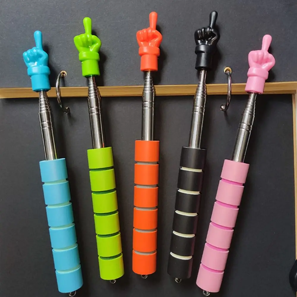 1M Teaching Stick Handheld Stretchable Touch Screen Pen Finger Head Stainless Steel Handheld Presenter Stick