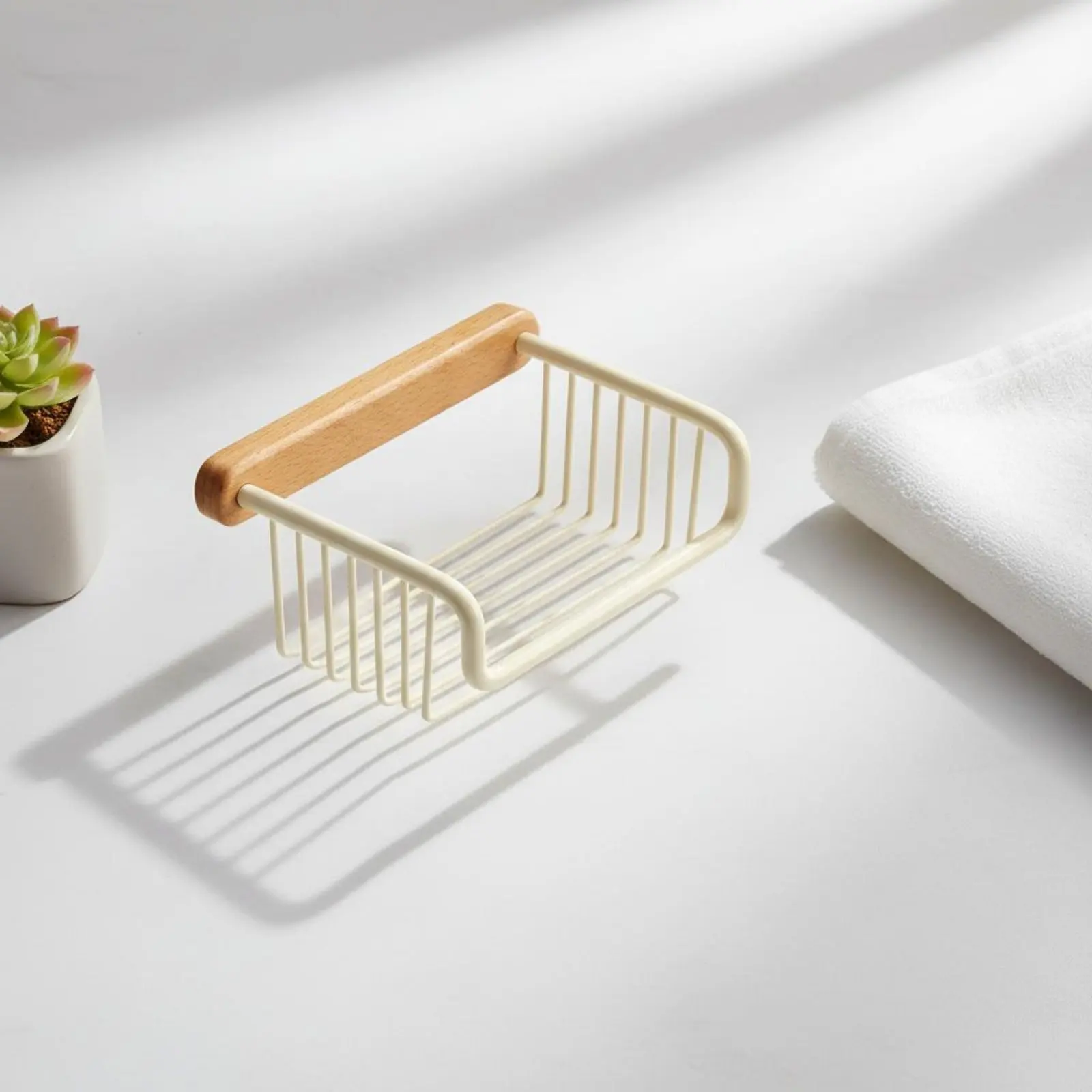 

Walnut Toilet Paper Shelf Adhesive-Mounted Installation Wall Mounted Tissue Holder Metal Wire Storage Basket Waterproof
