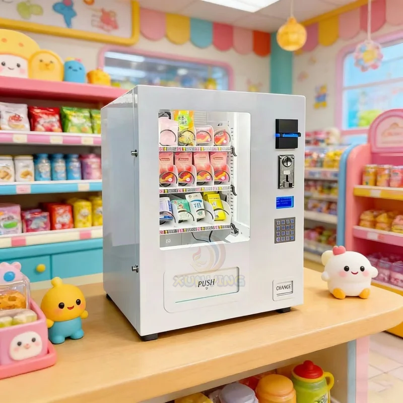 Coin Note Changer, Card Reader, 15 Selections, Desktop Vending Machine Accessory, Snack and Drink Dispenser Compatible