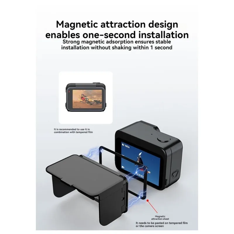 【VALENTINE's DAY】For Ace Pro 2 Retro Viewfinder Hood Magnetic Mount Protective Lens Shade Anti-Glare Sun Hood Bracket H