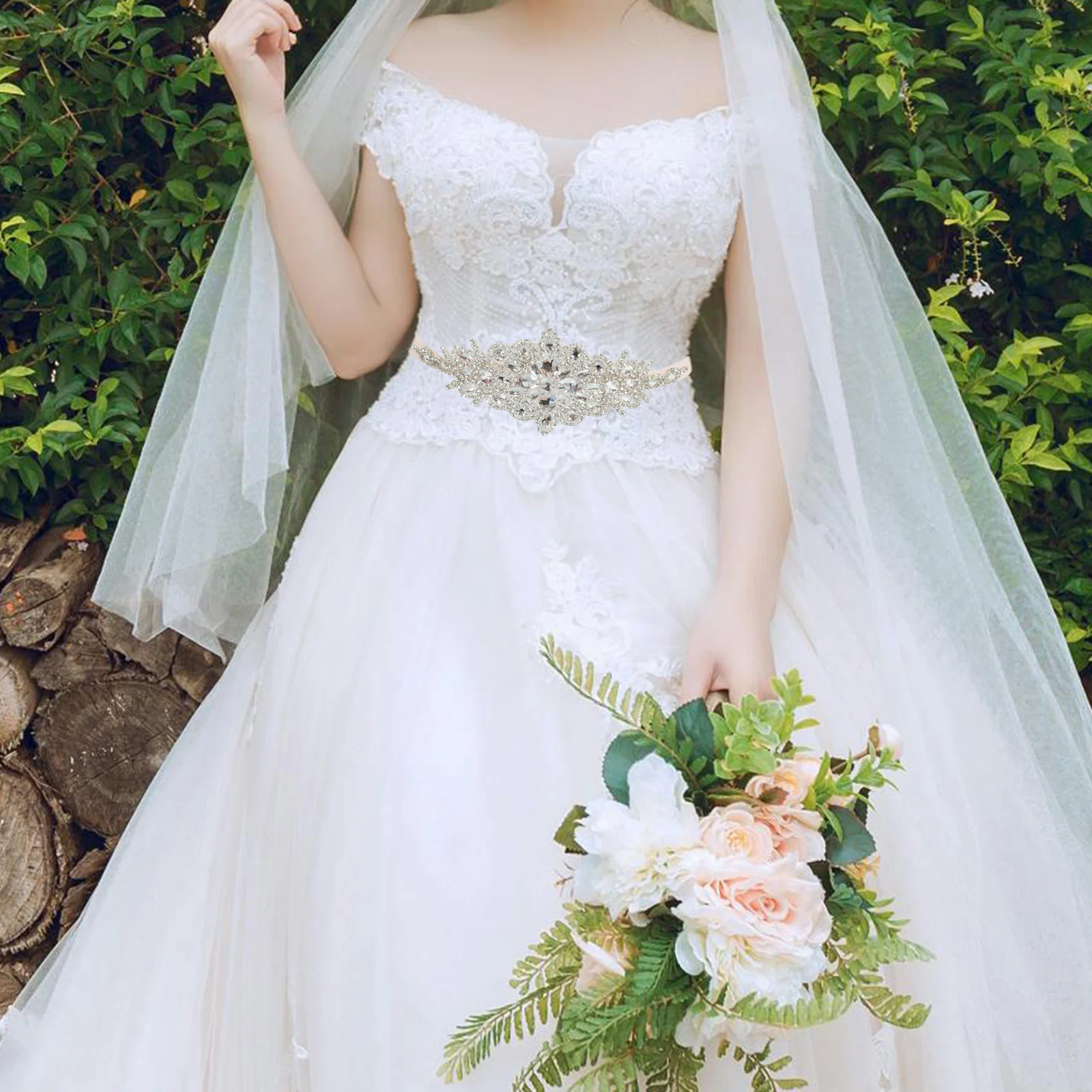 

Bridal Belts Trim Bling Rhinestone Wedding Waist Bridesmaid Waistband for Dresses