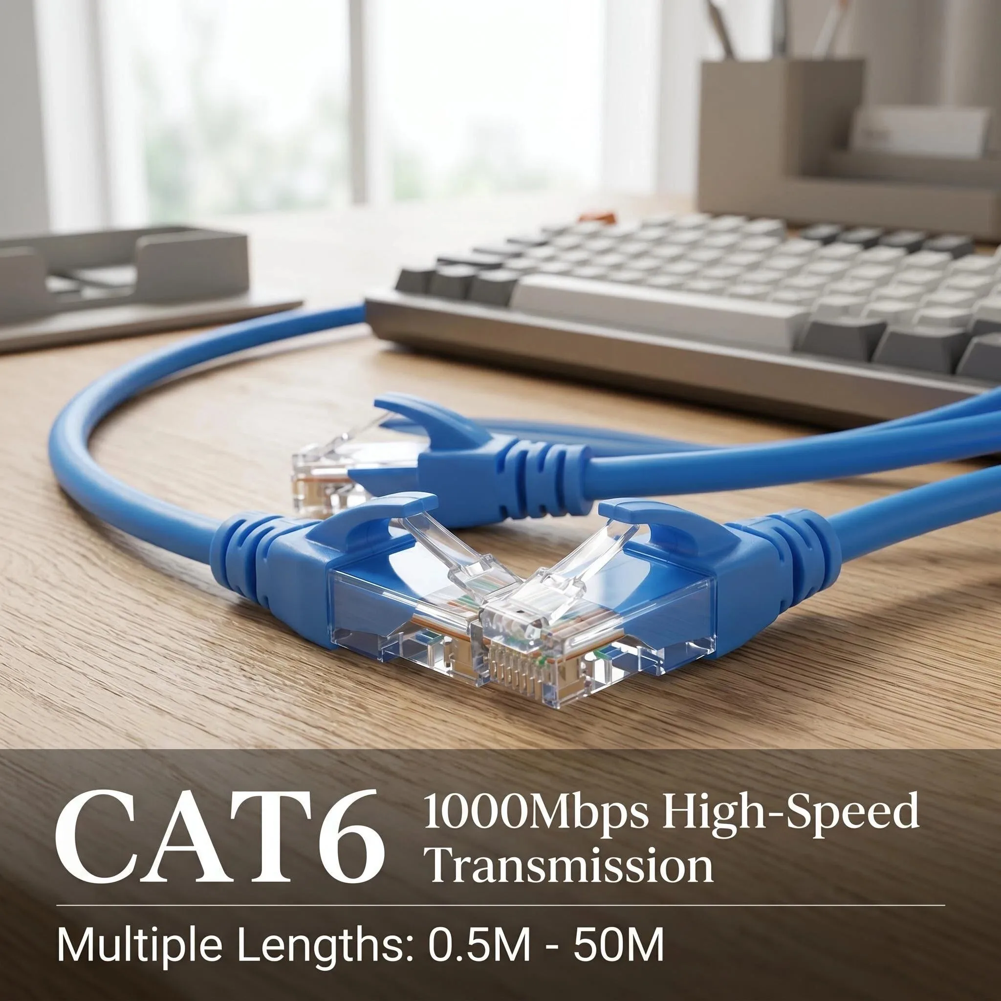 Cat6 Ethernet Cable UTP RJ45 Lan Network Cable High-Speed Gigabit Cat6 Standard Supports Data Transfer for Network Communication