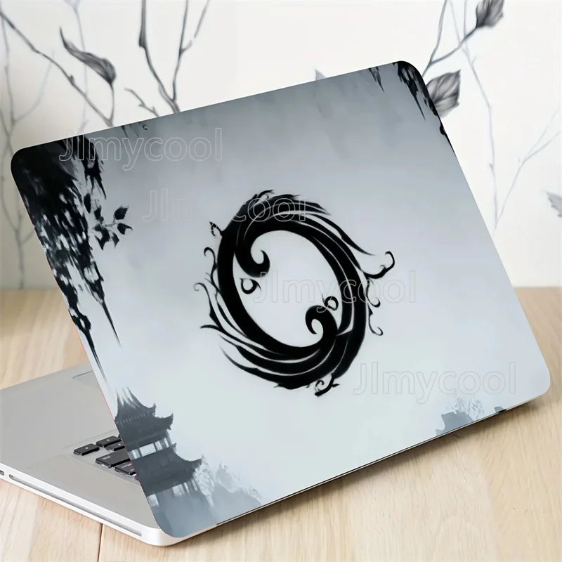 2 Piece Black Cloud Totem Waterproof Paint Cartoon Design Self-Adhesive Laptop Decor Easy To Apply and Remove Semi-Glossy