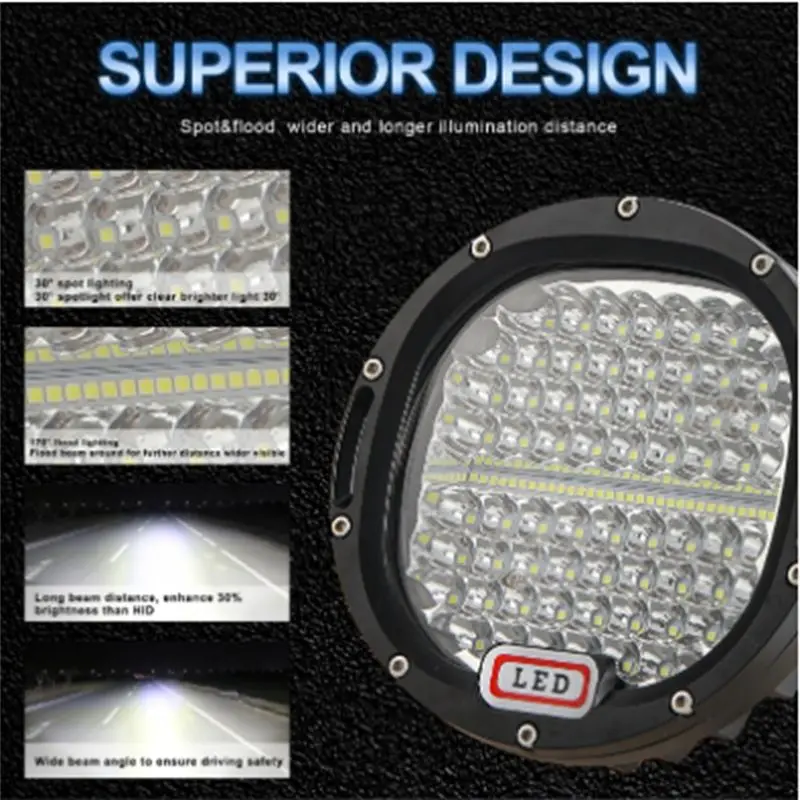 A13Z-4X4 4WD Spot LED Roof Work Light For Ford Jeep Hummer Defender Volvo Lorry 7Inch IP68 Offroad SUV Pickup Truck
