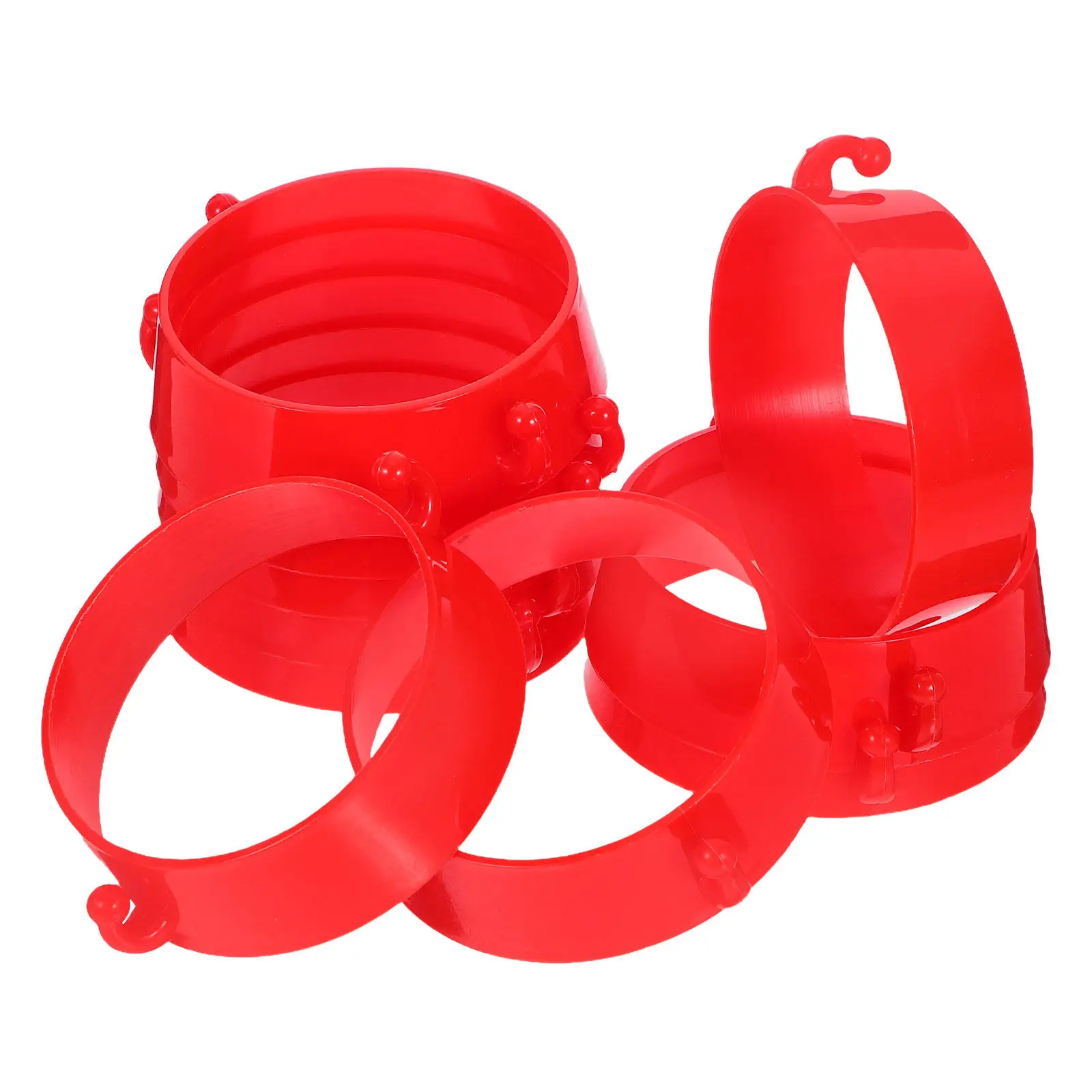 

16Pcs Traffic Cone Chain Connector Rings Plastic Safety Barrier Chain Links for Parking Lot Road Construction Site