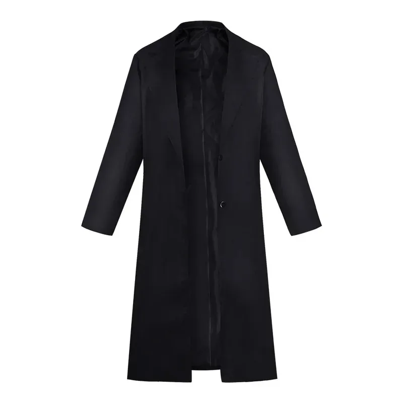 Sisi 2233anime motosserra homem cosplay traje preto trench camisa gravata calças makima peruca longa luz vermelha trança masculino feminino terno u