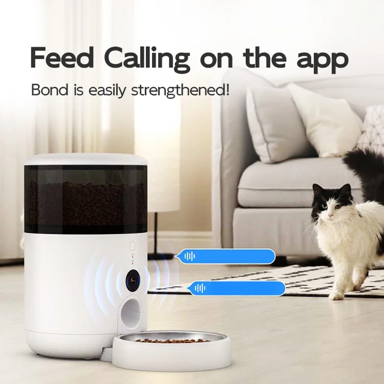 Automatic Cat Feeders smart pet feeder cameraDry Food Dispenser for Cats and Dogs - Raised Programmable Timed Cat Feeder with Vo