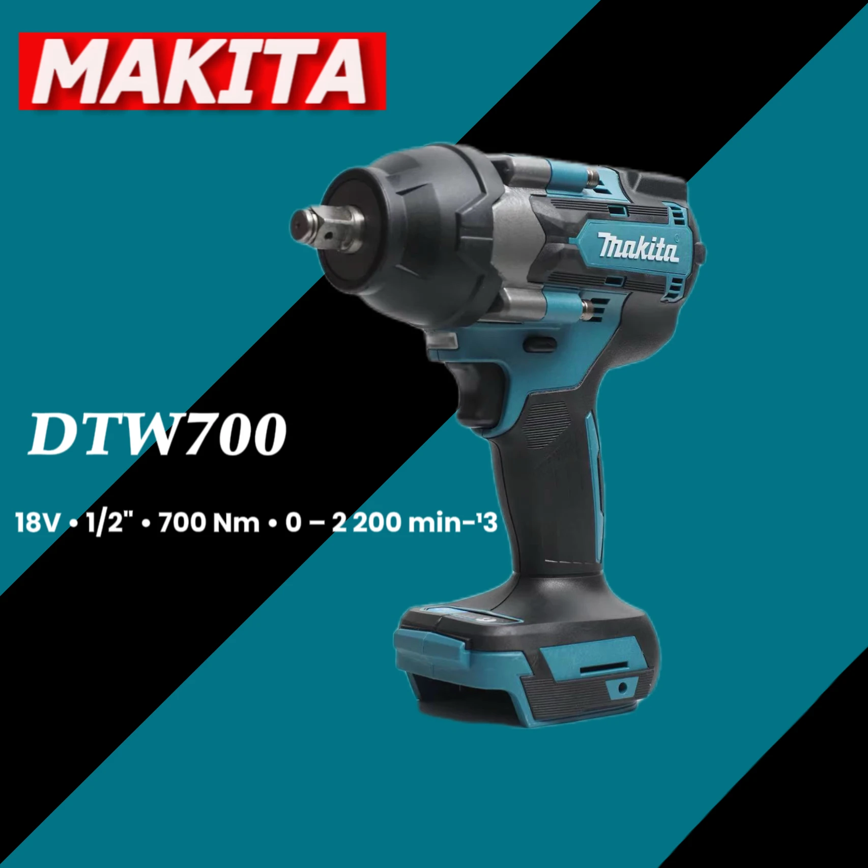 Makita Brushless Electric Wrench Cordless Drill Screwdriver Large Torque Power Tools Torque Wrench DTW700