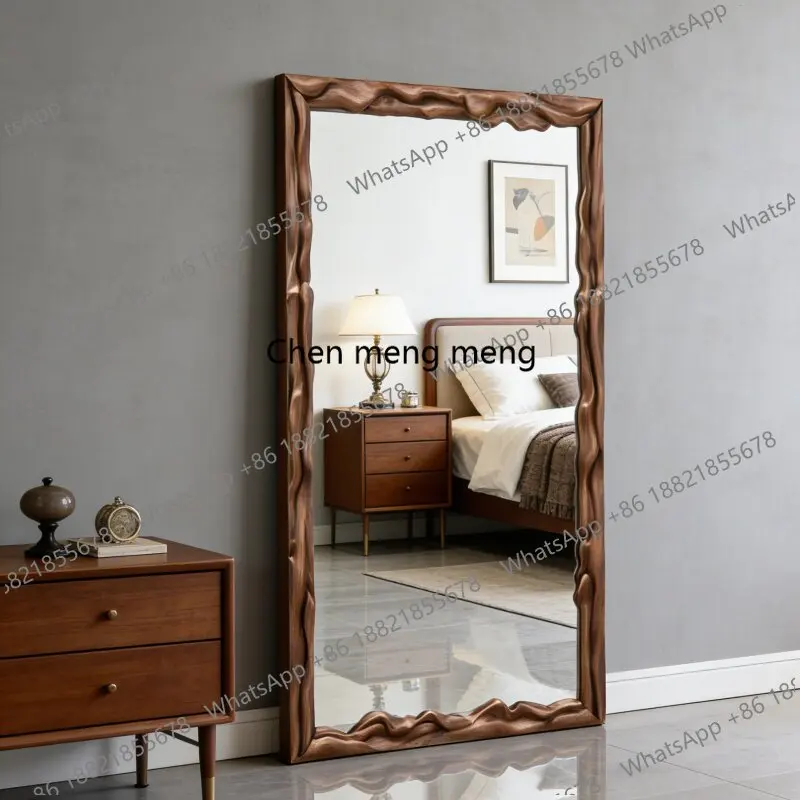 R134 Chinese light luxury retro home rectangular fitting mirror bedroom living room American floor-to-ceiling full-length mirror
